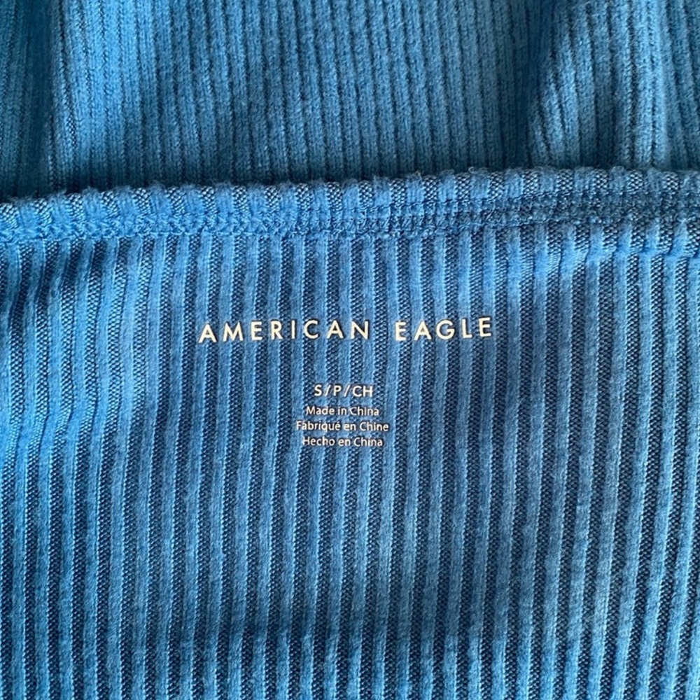 NWT American Eagle Ribbed Long Sleeve Hi-Lo Sweater Top - size women's small - Picture 6 of 7